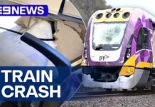 Passengers evacuated after train collides with truck | 9 News Australia